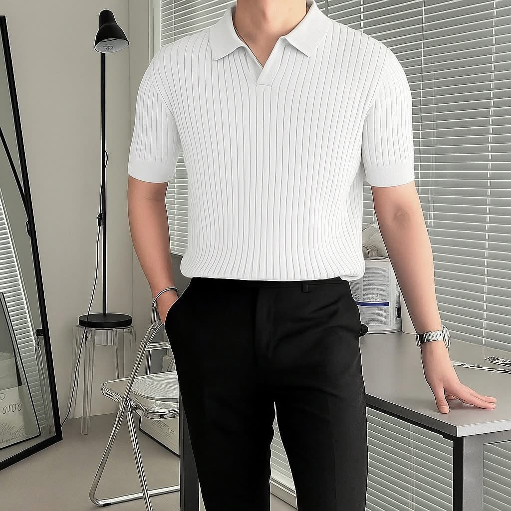 Old Money Polo T-Shirt in White