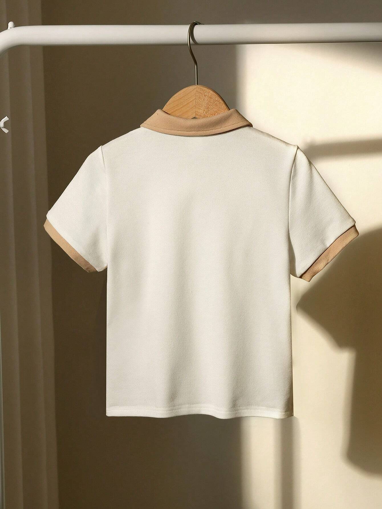 Premium Contrast Polo in White