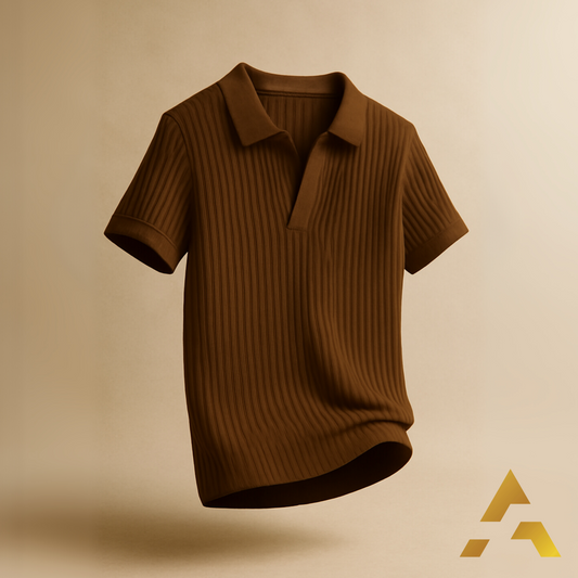 Old Money Polo T-Shirt in Brown