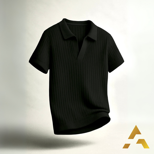 Old Money Polo T-Shirt in Black