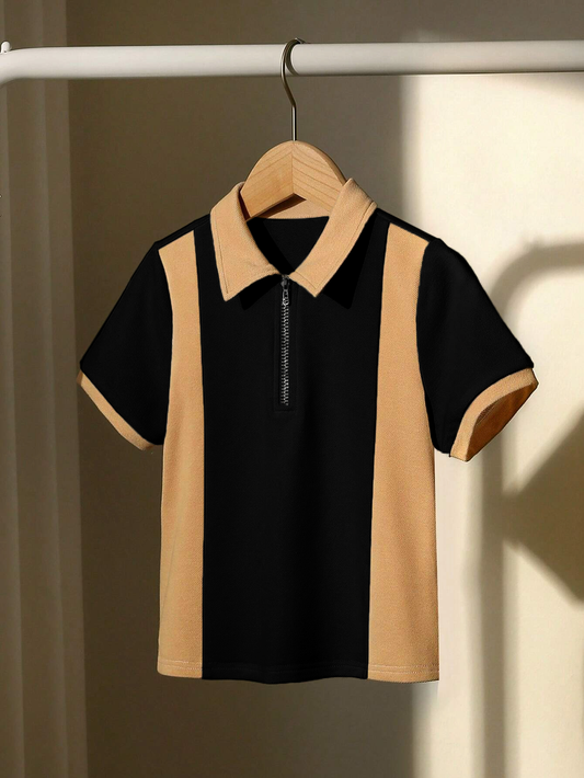 Premium Contrast Polo in Black