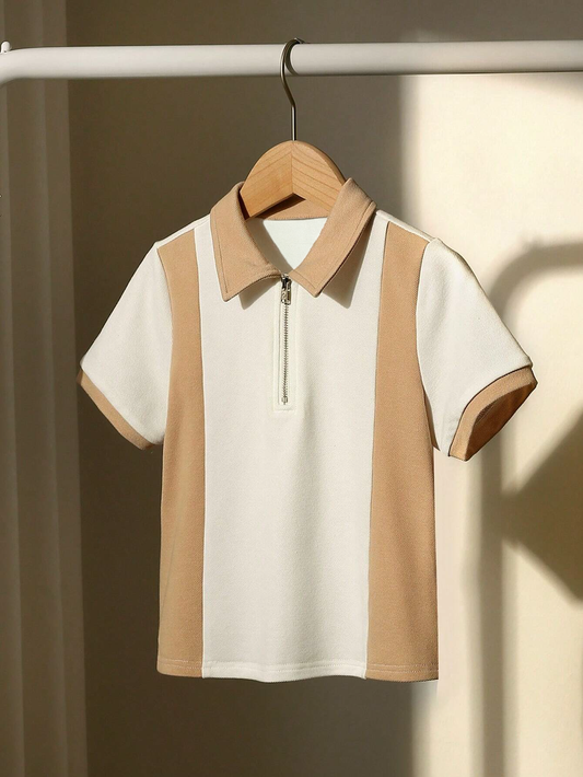 Premium Contrast Polo in White