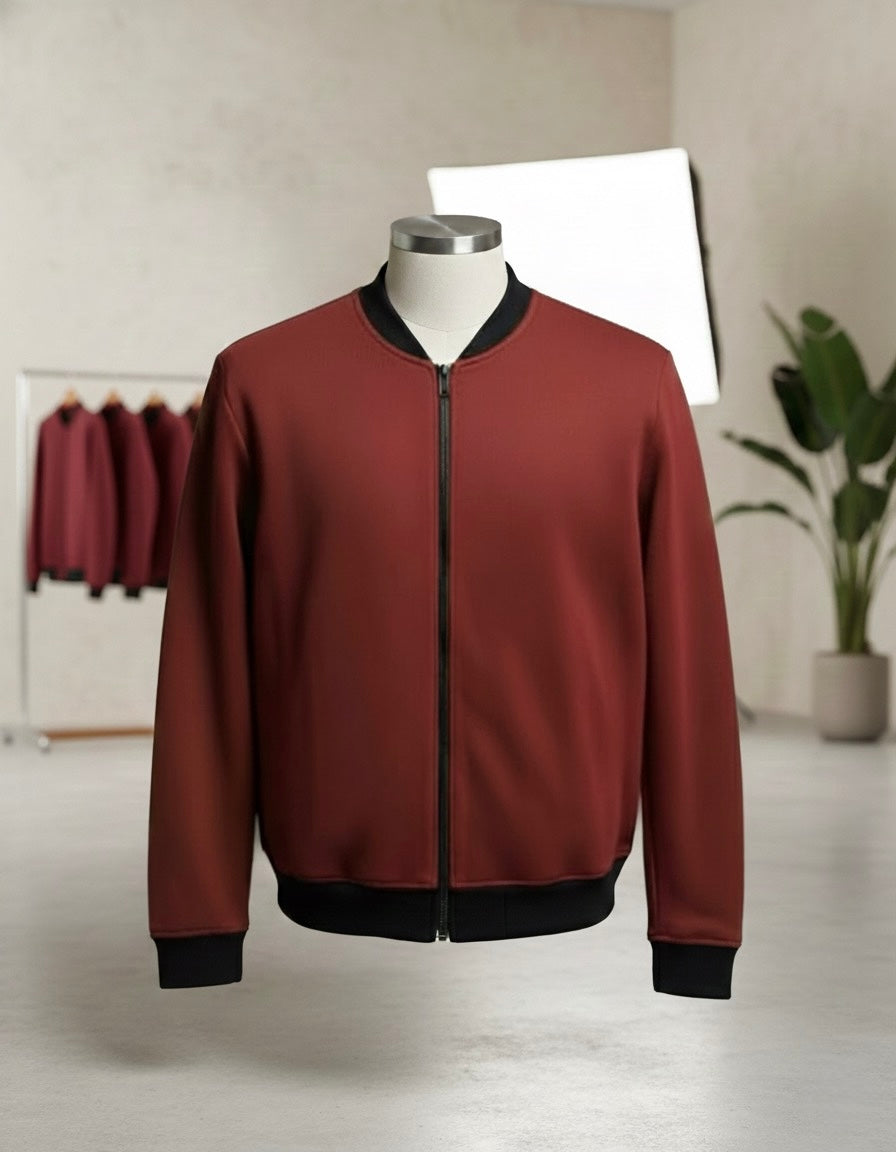 Maroon Zipper Shacket