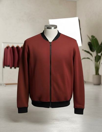Maroon Zipper Shacket