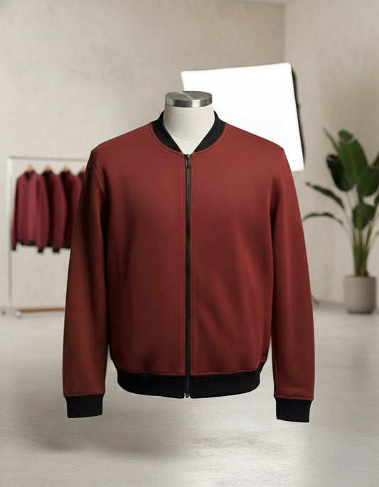 Maroon Zipper Shacket