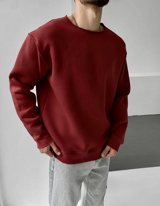 Oversized Drop Shoulder Red Full Sleeve