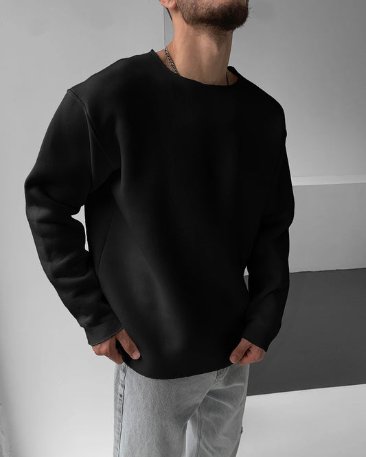Oversized Drop Shoulder Black Full Sleeve